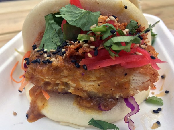 illustrative photo of the chicken katsu bao from Katsutopia at Flat Iron Square