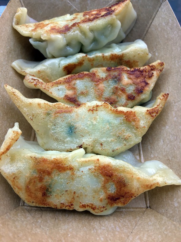 illustrative photo of the shrimp gyoza from Tatami Ramen at Flat Iron Square
