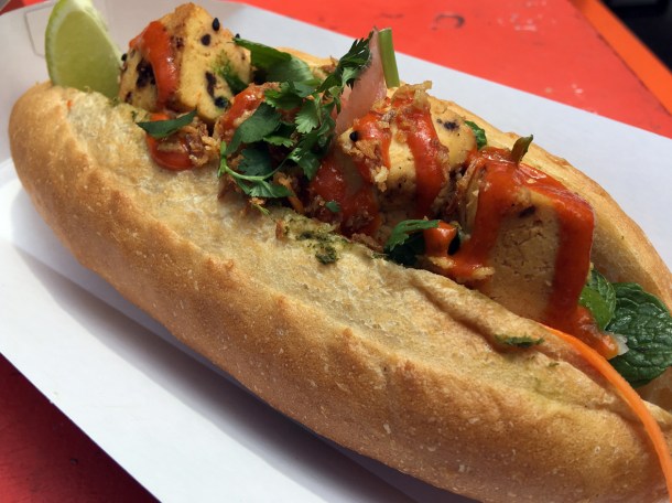 illustrative photo of the tofu banh mi from Bitten Club at Flat Iron Square
