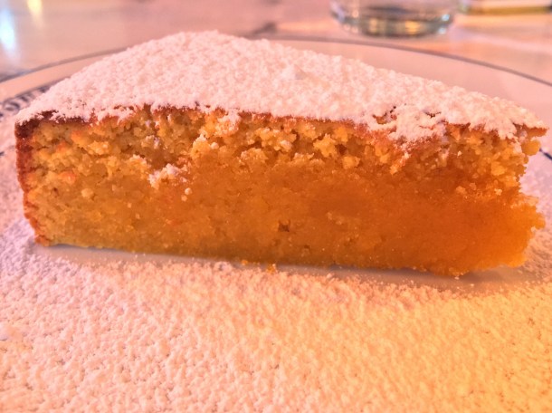 illustrative photo of the egg yolk almond cake at Bar Douro Flat Iron Square
