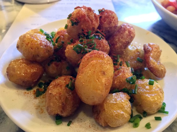illustrative photo of the garlic punched potatoes at Bar Douro