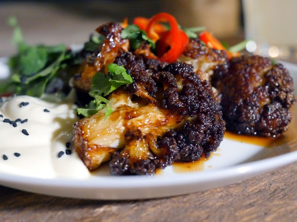illustrative photo of the adobo-glazed cauliflower at Bong Bong's Manila Kanteen