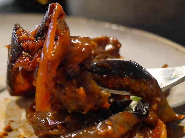 illustrative photo of the aubergine and jaggery moju at Paradise Soho