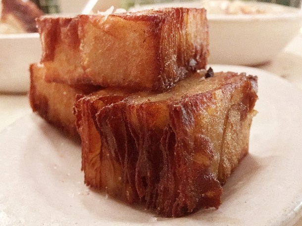 illustrative photo of the confit potato latkes at bubala
