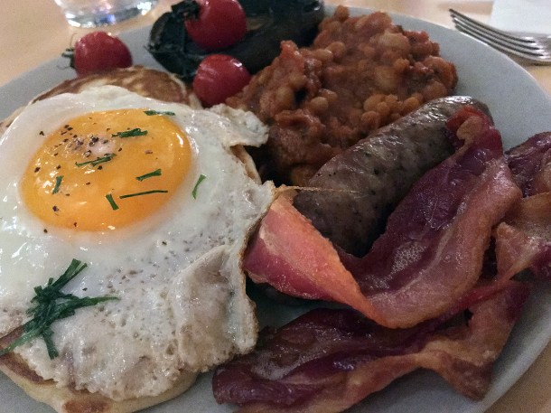 illustrative photo of the English breakfast pancakes at Where The Pancakes Are