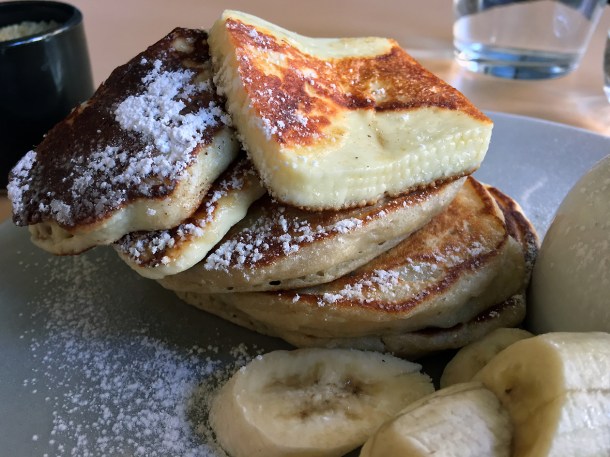 illustrative photo of the halloumi and banana American pancakes at Where The Pancakes Are