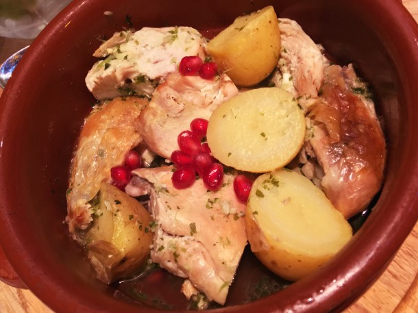illustrative photo of the chkhmeruli chicken and potato stew at The Georgian