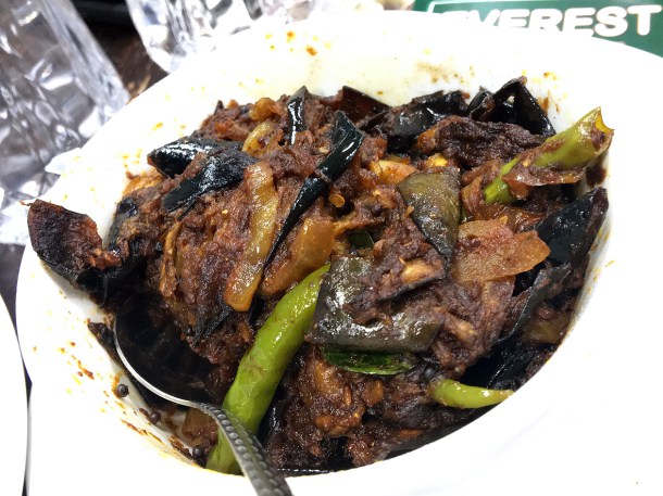 illustrative photo of the aubergine curry at Everest Curry King