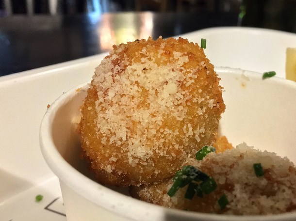 illustrative photo of the mac and cheese croquettes from Nanny Bill's at Vinegar Yard
