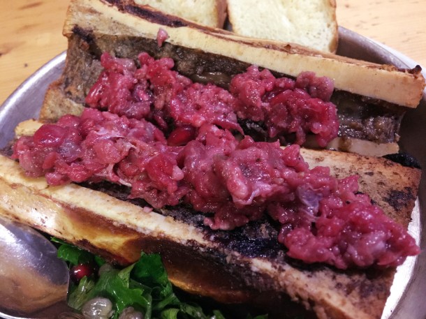 illustrative photo of the steak tartare and bone marrow at Macellaio RC Southwark
