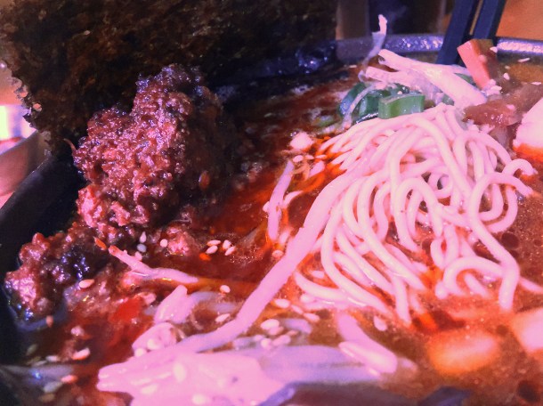 illustrative photo of the beef chilli tantanmen at Kauboi Ramen