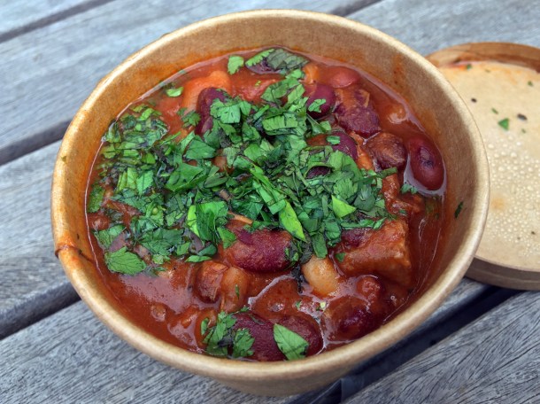 illustrative photo of the beans with burnt ends from From The Ashes BBQ