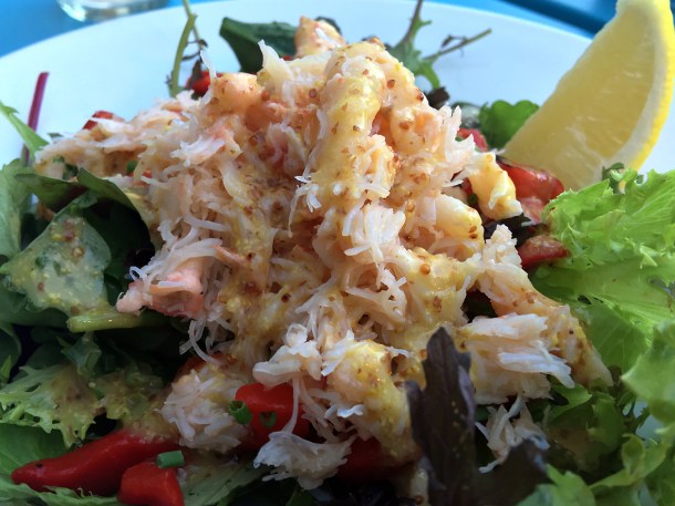 illustrative photo of the crab salad at Mackerel Sky