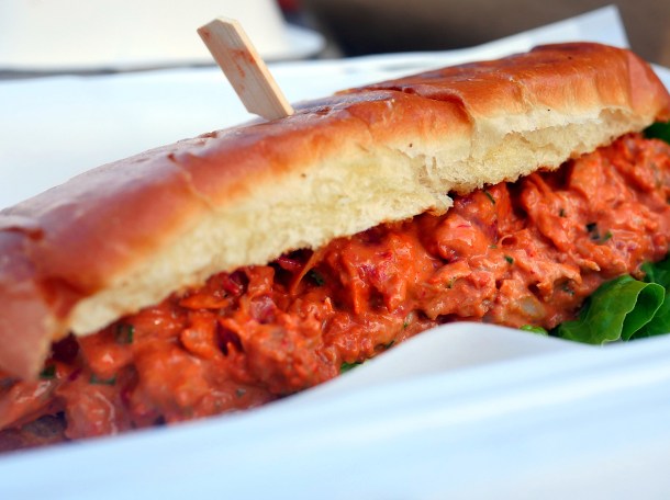 illustrative photo of the lobster roll from Landed Porthleven