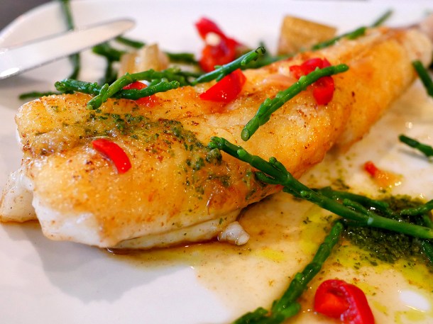 illustrative image of the monkfish with samphire at Blacks Penzance