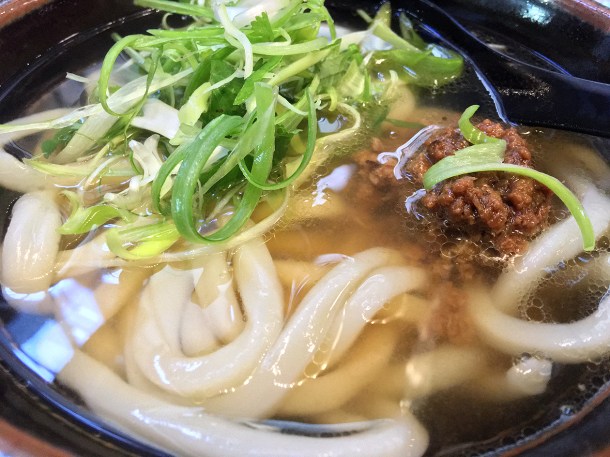 illustrative photo of the hot udon in hot broth with lamb at Koya City