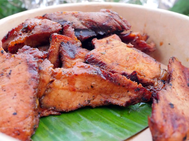 illustrative image of the takeaway grilled pork neck from Lao Cafe