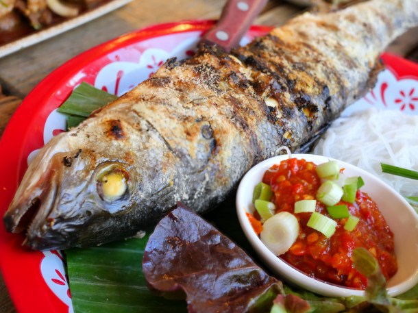 illustrative image of the salt grilled whole fish at Lao Cafe