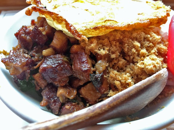 illustrative photo of the pork and fish floss rice at Bao Noodle Shop