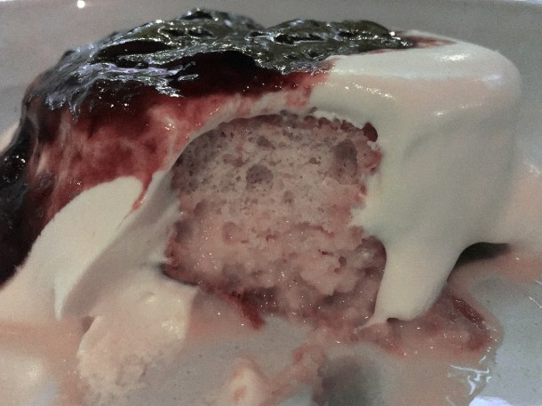 illustrative photo of the milk cake with greengages at Brunswick House