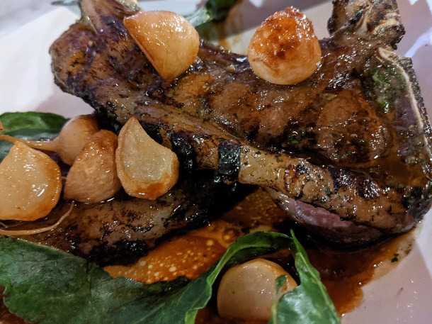 illustrative photo of the mutton chop and glazed turnips at Brunswick House