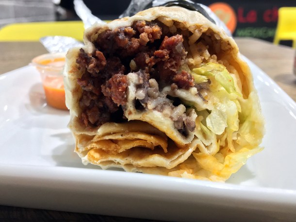 illustrative photo of the chorizo burrito at La Chingada