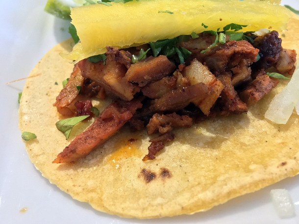 illustrative photo of the pastor tacos at La Chingada Surrey Quays
