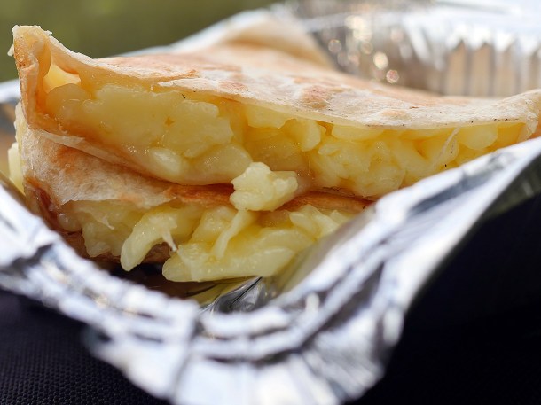 illustrative photo of the takeaway quesadilla from La Chingada