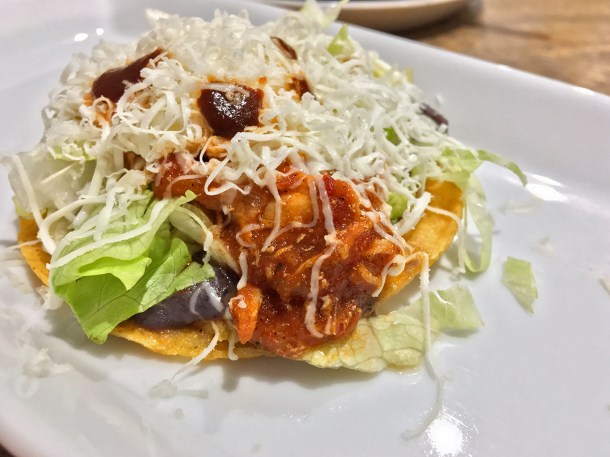 chicken tostada special at La Chingada