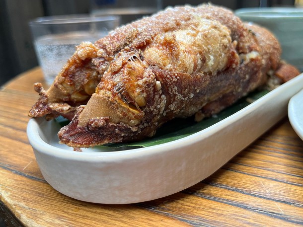 illustrative photo of the deep fried pig trotter at Sarap Bistro Mayfair