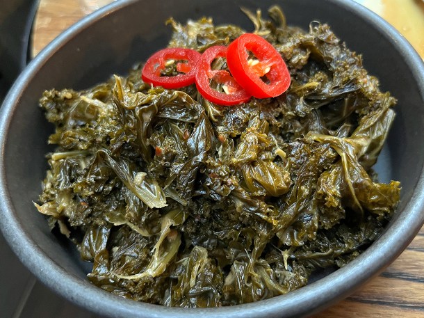 illustrative photo of the kale laing at Sarap Bistro Mayfair