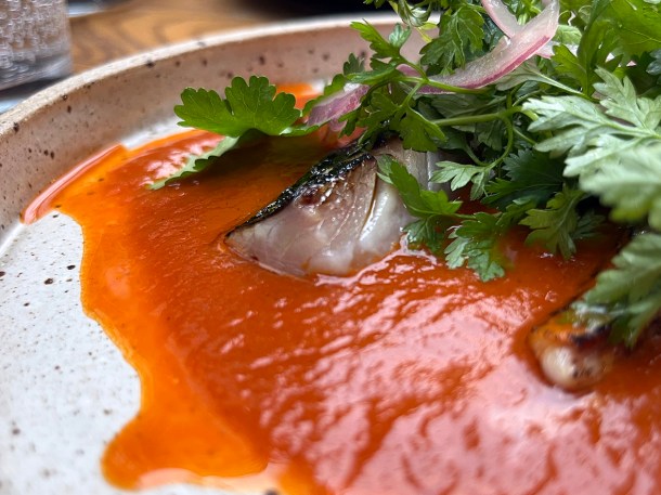 illustrative photo of the mackerel escabeche at Sarap Bistro Mayfair