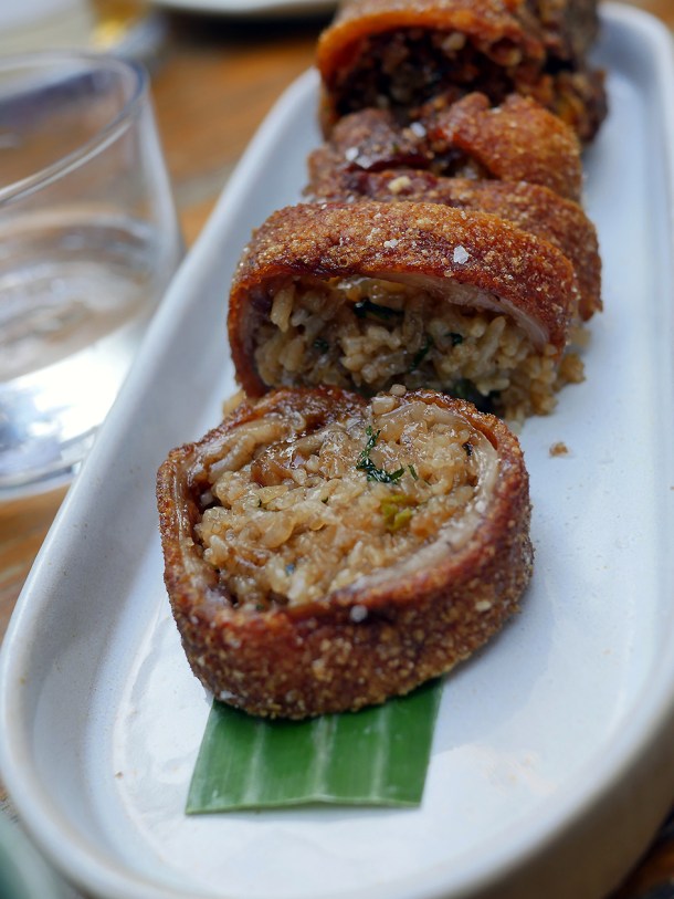 illustrative photo of the sliced pork trotter at Sarap Bistro Mayfair