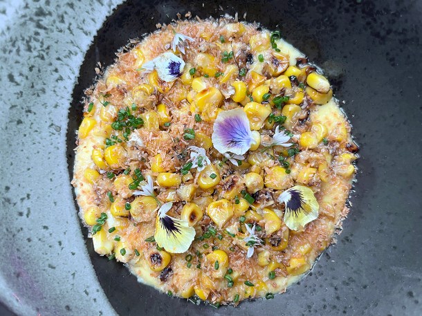 illustrative photo of the sweet corn bitanog at Sarap Bistro Mayfair