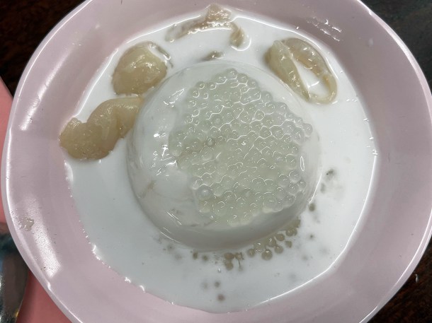 illustrative photo of the coconut tapioca with lychees at Plaza Khao Gaeng Arcade Food Hall