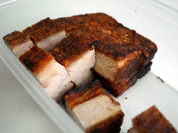 illustrative photo of the crispy roast pork from Dragon Castle