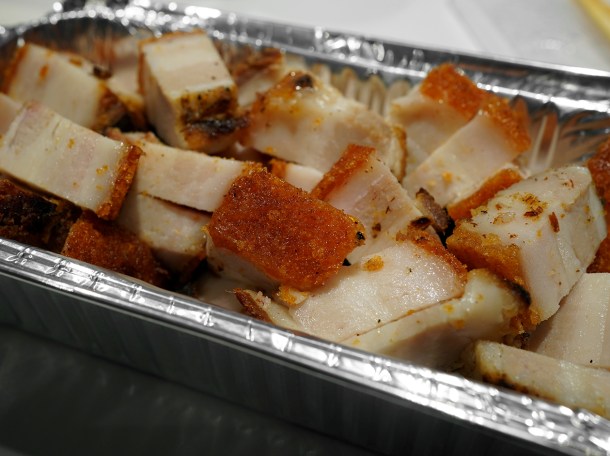 illustrative photo of the crispy roast pork from Lotus Garden