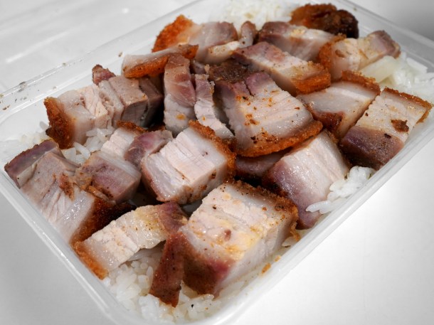 illustrative photo of the crispy roast pork from Yue To Heen