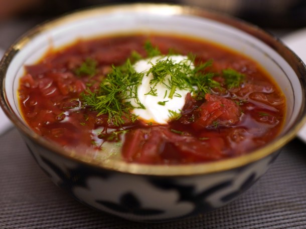 illustrative photo of the borscht at Uzbek Corner