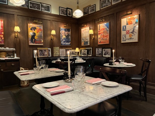 illustrative photo of the rear dining room at Josephine Bouchon