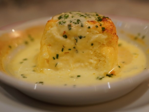 illustrative photo of the cheese souffle at Josephine Bouchon