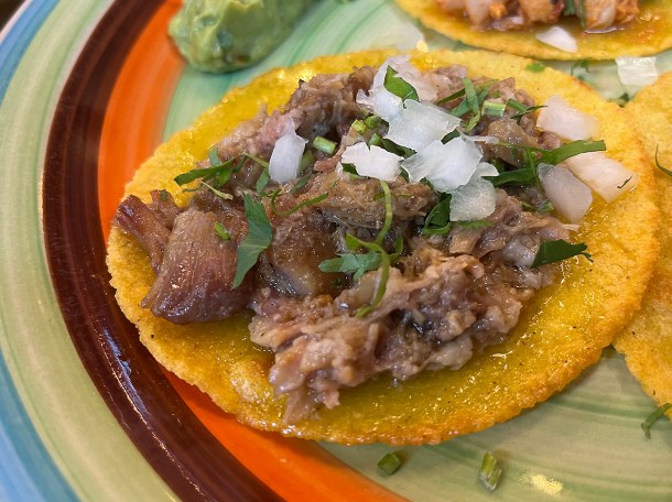 illustrative photo of the carnitas tacos at Guacamoles