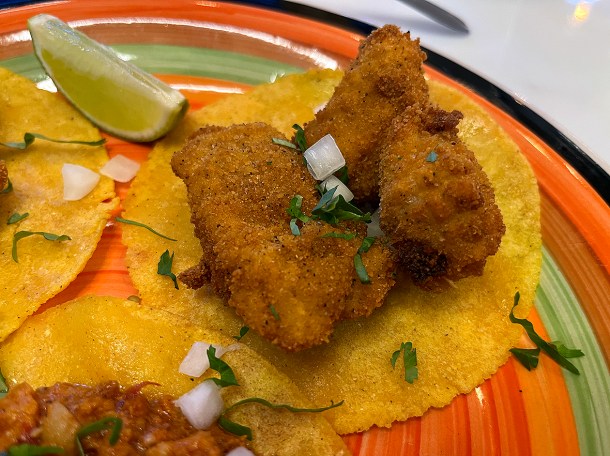 illustrative photo of the fish tacos at Guacamoles Peckham Rye