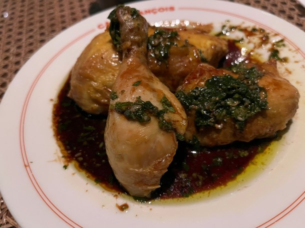 illustrative photo of the rotisserie chicken at Cafe Francois