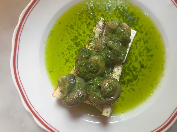 illustrative photo of the snails on bone marrow at Camille