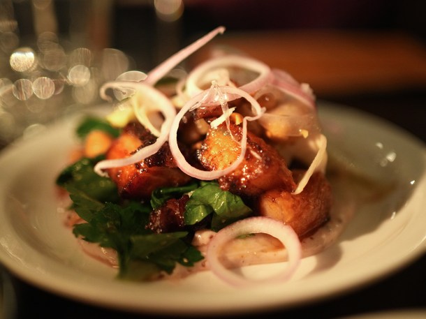 illustrative photo of the crispy pork belly at Hausu